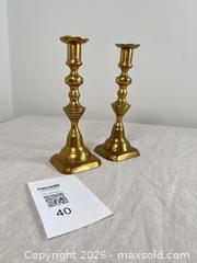 MaxSold Auction: Pair of antique brass push-up candlesticks  - Ottawa (Ontario, Canada) SELLER MANAGED Downsizing Online Auction - Daly Avenue