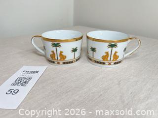 MaxSold Auction: Pair of Christian Dior handled cups in the Casablanca pattern  - Ottawa (Ontario, Canada) SELLER MANAGED Downsizing Online Auction - Daly Avenue