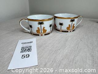 MaxSold Auction: Pair of Christian Dior handled cups in the Casablanca pattern  - Ottawa (Ontario, Canada) SELLER MANAGED Downsizing Online Auction - Daly Avenue
