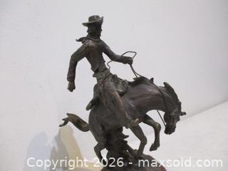 MaxSold Auction: Vintage Solid Bronze Of Cowboy On A Horse. - Toronto (Ontario, Canada) SELLER MANAGED Estate Sale Online Auction - Annette Street