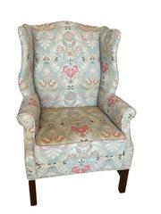 MaxSold Auction: Pair of Chippendale style upholstered mahogany wingback chairs - Ottawa (Dunrobin) (Ontario, Canada) SELLER MANAGED Downsizing Online Auction - Greenland Road