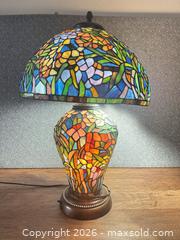 MaxSold Auction: Tiffany style glass lamp 30”  - Cocoa (Florida, USA) SELLER MANAGED Estate Sale Online Auction - Broadcast Court