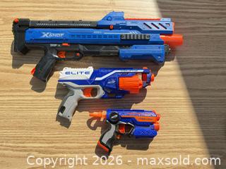 MaxSold Auction: 3-Piece Nerf & X-Shot Foam Dart Blasters - Saanich (British Columbia, Canada) SELLER MANAGED Downsizing Online Auction - Dunsterville Avenue
