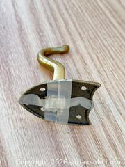 MaxSold Auction: Antique Brass Wall Coat Hook, Screw-On Mount, 4.5 in - Saanich (British Columbia, Canada) SELLER MANAGED Downsizing Online Auction - Dunsterville Avenue
