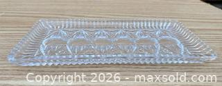 MaxSold Auction: Antique Clear Pressed Glass Rectangular Serving Tray - Saanich (British Columbia, Canada) SELLER MANAGED Downsizing Online Auction - Dunsterville Avenue