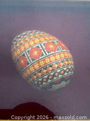 MaxSold Auction: Framed Ukrainian Pysanka Shadowbox & Ceramic Bunny/Chick Trinket Boxes - Saanich (British Columbia, Canada) SELLER MANAGED Downsizing Online Auction - Dunsterville Avenue