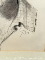 MaxSold Auction: Framed Vintage Charcoal Portrait Signed 'Coger' 1982 - Saanich (British Columbia, Canada) SELLER MANAGED Downsizing Online Auction - Dunsterville Avenue