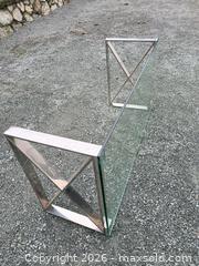 MaxSold Auction: Glass Top Coffee Table with Chrome Metal Base - Saanich (British Columbia, Canada) SELLER MANAGED Downsizing Online Auction - Dunsterville Avenue
