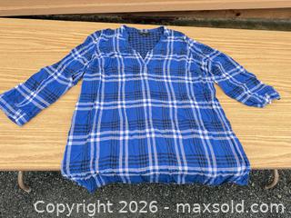 MaxSold Auction: Lane Bryant Plus Size 22/24W Plaid Cotton Tunic Blouse - Saanich (British Columbia, Canada) SELLER MANAGED Downsizing Online Auction - Dunsterville Avenue