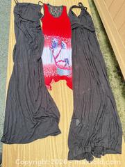 MaxSold Auction: Lot of 3 Sleeveless Halter Maxi & Tank Dresses, Cotton Blend & Rayon - Saanich (British Columbia, Canada) SELLER MANAGED Downsizing Online Auction - Dunsterville Avenue