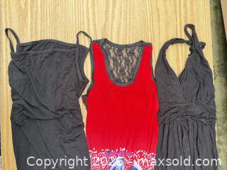 MaxSold Auction: Lot of 3 Sleeveless Halter Maxi & Tank Dresses, Cotton Blend & Rayon - Saanich (British Columbia, Canada) SELLER MANAGED Downsizing Online Auction - Dunsterville Avenue