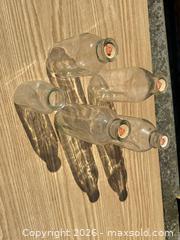 MaxSold Auction: Lot of 5 Vintage Clear Glass Milk Bottles with Palm Paper Seal & Embossing - Saanich (British Columbia, Canada) SELLER MANAGED Downsizing Online Auction - Dunsterville Avenue