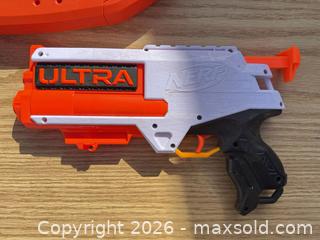 MaxSold Auction: Nerf Rival & Ultra Foam Dart/Blaster Bodies, Orange/White/Black - Saanich (British Columbia, Canada) SELLER MANAGED Downsizing Online Auction - Dunsterville Avenue