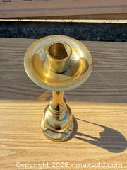 MaxSold Auction: Polished Brass Taper Candlestick Holder, 20" Tall - Saanich (British Columbia, Canada) SELLER MANAGED Downsizing Online Auction - Dunsterville Avenue