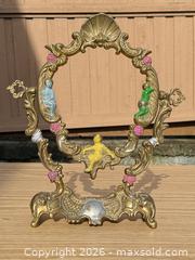 MaxSold Auction: Rococo/Victorian Brass Gilt Tabletop Mirror Frame, 13.5 x 11.5 - Saanich (British Columbia, Canada) SELLER MANAGED Downsizing Online Auction - Dunsterville Avenue