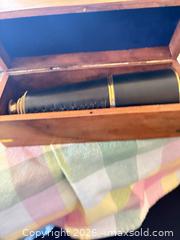MaxSold Auction: Brass Leather-Wrapped Monocular Spyglass with Wooden Box - Las Vegas (Nevada, USA) PARTNER MANAGED Estate Sale Online Auction - South 16th Street