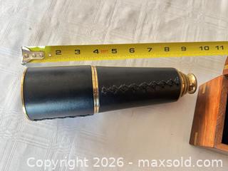 MaxSold Auction: Brass Leather-Wrapped Monocular Spyglass with Wooden Box - Las Vegas (Nevada, USA) PARTNER MANAGED Estate Sale Online Auction - South 16th Street