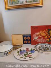 MaxSold Auction: Decorative Set: Handpainted Plate, Enamel Fruit Bowl, Tin Tray, Boxed Scarves - Las Vegas (Nevada, USA) PARTNER MANAGED Estate Sale Online Auction - South 16th Street