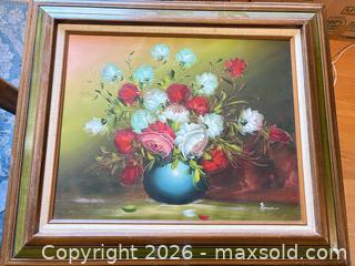 MaxSold Auction: Original Oil on Canvas Floral Still Life, Signed "Nina" - Las Vegas (Nevada, USA) PARTNER MANAGED Estate Sale Online Auction - South 16th Street