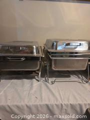 MaxSold Auction: Set of 4 Stainless Steel Full-Size Chafing Dishes with Brass Accents - Las Vegas (Nevada, USA) PARTNER MANAGED Estate Sale Online Auction - South 16th Street
