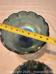 MaxSold Auction: Vintage Carnival Glass Set, Iridescent Teal & Purple, ~9 Pieces - Las Vegas (Nevada, USA) PARTNER MANAGED Estate Sale Online Auction - South 16th Street