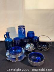 MaxSold Auction: Cobalt Blue Vintage Glass Lot - Mill Bay (British Columbia, Canada) SELLER MANAGED Reseller Online Auction - Shawnigan-Mill Bay Road