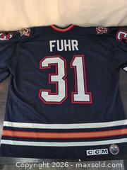 MaxSold Auction: Grant Fuhr Signed CCM Edmonton Oilers #31 Navy Hockey Jersey - Mill Bay (British Columbia, Canada) SELLER MANAGED Reseller Online Auction - Shawnigan-Mill Bay Road