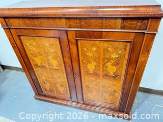 MaxSold Auction: Antique Records Cabinet with Inlaid Wood - Camarillo (California, USA) PARTNER MANAGED Estate Sale Online Auction - Corte Malpaso Court