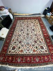 MaxSold Auction: LARGE! Persian Tabriz or Isfahan Style Area Rug –  13’ x 9.8’ - Camarillo (California, USA) PARTNER MANAGED Estate Sale Online Auction - Corte Malpaso Court