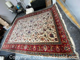 MaxSold Auction: LARGE! Persian Tabriz or Isfahan Style Area Rug –  13’ x 9.8’ - Camarillo (California, USA) PARTNER MANAGED Estate Sale Online Auction - Corte Malpaso Court