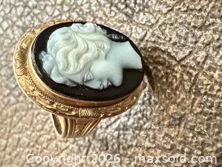 MaxSold Auction: Two Antique Gold Cameo Rings  - Camarillo (California, USA) PARTNER MANAGED Estate Sale Online Auction - Corte Malpaso Court