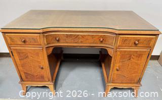 MaxSold Auction: Vintage Karpen Kneehole Desk Inlaid Wood  - Camarillo (California, USA) PARTNER MANAGED Estate Sale Online Auction - Corte Malpaso Court