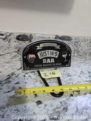 MaxSold Auction: NEW- "Justin's Bar" Sign - Kingston (Ontario, Canada) SELLER MANAGED Downsizing Online Auction - Morenz Crescent
