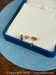 MaxSold Auction: 14K Gold Diamond & Blue Sapphire Halo Stud Earrings - Hamilton (Ontario, Canada) SELLER MANAGED Estate Sale Online Auction - Gertrude Street