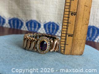 MaxSold Auction: Antique Gold Filled Sweetheart Expansion Bracelet - Purple Glass Victorian  - Hamilton (Ontario, Canada) SELLER MANAGED Estate Sale Online Auction - Gertrude Street