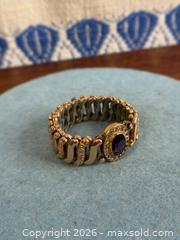 MaxSold Auction: Antique Gold Filled Sweetheart Expansion Bracelet - Purple Glass Victorian  - Hamilton (Ontario, Canada) SELLER MANAGED Estate Sale Online Auction - Gertrude Street