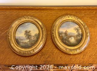 MaxSold Auction: Antique Reverse Paintings on Curved Glass - Oval Molded Frames - Hamilton (Ontario, Canada) SELLER MANAGED Estate Sale Online Auction - Gertrude Street