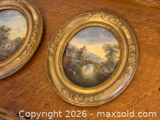 MaxSold Auction: Antique Reverse Paintings on Curved Glass - Oval Molded Frames - Hamilton (Ontario, Canada) SELLER MANAGED Estate Sale Online Auction - Gertrude Street