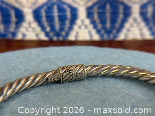 MaxSold Auction: David Yurman Style Cable Cuff Sterling Silver + 18k Gold Bracelet w/ Amethyst Ends - Hamilton (Ontario, Canada) SELLER MANAGED Estate Sale Online Auction - Gertrude Street