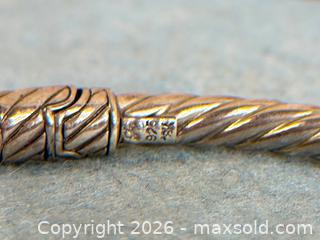 MaxSold Auction: David Yurman Style Cable Cuff Sterling Silver + 18k Gold Bracelet w/ Blue Stone Ends - Hamilton (Ontario, Canada) SELLER MANAGED Estate Sale Online Auction - Gertrude Street