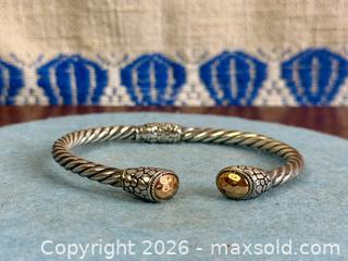 MaxSold Auction: David Yurman Style Cable Cuff Sterling Silver + 18k Gold Ends - Hamilton (Ontario, Canada) SELLER MANAGED Estate Sale Online Auction - Gertrude Street