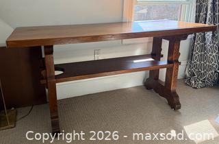 MaxSold Auction: 'Gustav Stickley Style' Mission Oak Arts & Crafts Trestle Library Table/Writing Desk - Hamilton (Ontario, Canada) SELLER MANAGED Estate Sale Online Auction - Gertrude Street