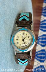 MaxSold Auction: Vintage Indigenous American Sterling Silver Turquoise Inlay Watch - Hamilton (Ontario, Canada) SELLER MANAGED Estate Sale Online Auction - Gertrude Street