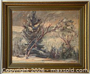 MaxSold Auction: 'Winter Storm' by John Corfe (Canadian, 1920-2015) - Hamilton (Ontario, Canada) SELLER MANAGED Estate Sale Online Auction - Gertrude Street