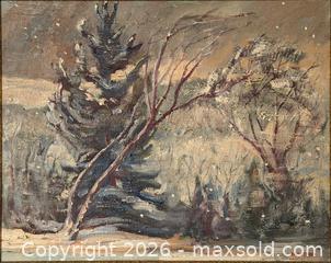 MaxSold Auction: 'Winter Storm' by John Corfe (Canadian, 1920-2015) - Hamilton (Ontario, Canada) SELLER MANAGED Estate Sale Online Auction - Gertrude Street