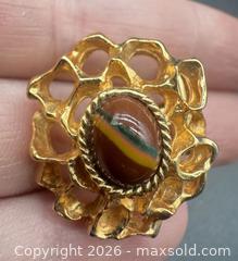 MaxSold Auction: Authenticated Vintage Christian Dior cufflinks with brown cabochon stone  - Richmond Hill (Ontario, Canada) SELLER MANAGED Downsizing Online Auction - Townwood Drive