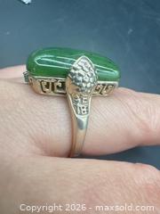 MaxSold Auction: Large vintage Chinese jade sterling silver ring with snake and dragon  - Richmond Hill (Ontario, Canada) SELLER MANAGED Downsizing Online Auction - Townwood Drive