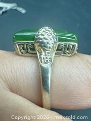 MaxSold Auction: Large vintage Chinese jade sterling silver ring with snake and dragon  - Richmond Hill (Ontario, Canada) SELLER MANAGED Downsizing Online Auction - Townwood Drive