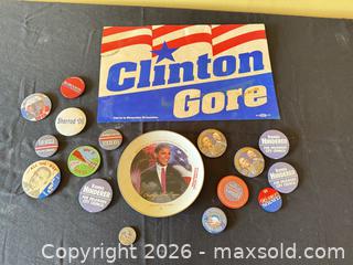 MaxSold Auction: Lot of Political Campaign Pins, Collectible Plate, Patch & Yard Sign (11-20) - Delaware City Township (Ohio, USA) PARTNER MANAGED Downsizing Online Auction - Hillside Drive