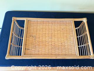 MaxSold Auction: Rattan Wicker Bamboo Coffee Table with Magazine Rack, Natural - Delaware City Township (Ohio, USA) PARTNER MANAGED Downsizing Online Auction - Hillside Drive